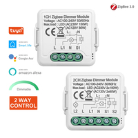 Módulo Interruptor Regulador de Luz de 1/2 Canal y 2 Vías Tuya Zigbee 3.0 Smart Life