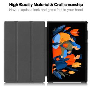 Étui de téléphone étanche pour Lenovo Idea Tab Plus 12.1, texture Custer, support pliable à 3 volets, étui intelligent en cuir pour tablette - Product Image 4