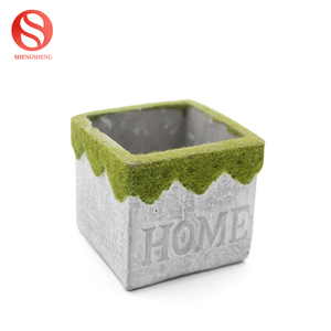 Casa interior escritorio decoración de mini cubo jardinera maceta pequeña de cemento cuadrado suculentas maceta de flores - Product Image 4
