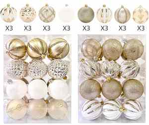 Boules de Noël modernes de qualité supérieure, 6 cm, uniques, imperméables, en plastique, colorées, imprimées UV, 24 pièces, incassables, réutilisables, décorations pour arbre de Noël - Product Image 5