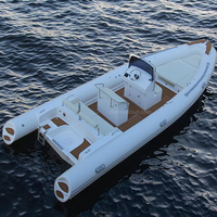 Bateau semi-rigide gonflable de luxe de 7,3 m (24 pieds) à coque en fibre de verre, homologué CE, haute vitesse, en Hypalon/PVC, stable, pour utilisation par les plongeurs