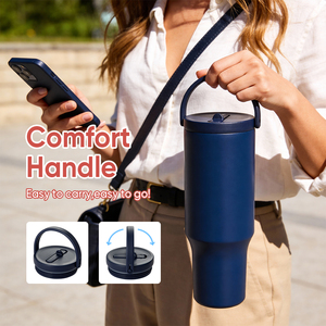 Gobelet isotherme 40 oz compatible porte-gobelets, sans BPA, en acier inoxydable 304, facile à transporter, avec poignée confortable pour activités de plein air - Product Image 3