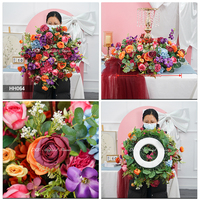 Vente flash - Centre de table floral en fleurs artificielles de haute qualité, couleur rose bonbon, en soie, pour mariage, fête, table