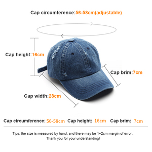 Wholesale Classic Summer Unisex Denim <b>Baseball</b> <b>Cap</b> Fashionable Sun Protection Sports <b>Cap</b> for <b>Men</b> and Women - Product Image 2