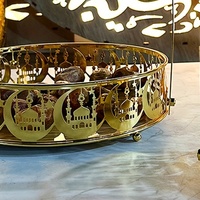 Ensemble de 2 plateaux à bonbons islamiques en forme de château de lune, plateau à gâteaux musulman, décorations de table pour fête de l'Aïd Moubarak, décorations du Ramadan, plateau à nourriture, plateaux du Ramadan 2026
