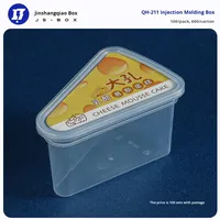QH-212 Boîte d'emballage moderne en plastique PS pour gâteau en tranches avec plateau intérieur, pour gâteau au lait de coco cru et mousse triangulaire