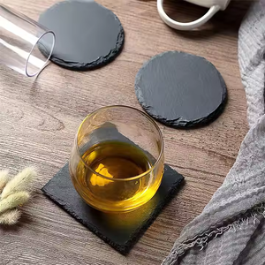 Posavasos de pizarra negra personalizado Precio de fábrica Posavasos de piedra de pizarra Posavasos de pizarra redondos cuadrados personalizados para <span class=keywords><strong>Du</strong></span> <span class=keywords><strong>Nord</strong></span> 52 ochenta - Product Image 5