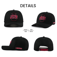 Casquette de baseball unisexe à 5 panneaux brodée sur mesure, fabriquée directement en usine, avec fermeture à pression réglable, en coton structuré de qualité supérieure