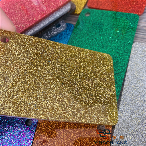 Yingchuang Customized Pattern Acrylic Sheet High Gloss 1220*2440mm 5mm Gold Silver Glitter Cast Acrylic Sheet for Decoration