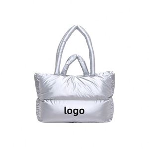 Bolsos Tote Acolchados de Gran Capacidad con Logotipo Personalizado, 10 Colores Disponibles, Bolso de Mano Acolchado para Mujer - Product Image 1