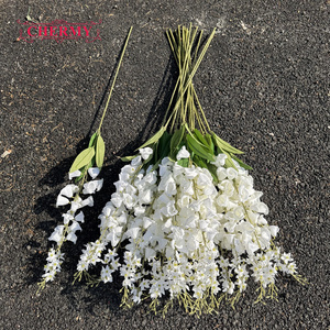 DC262 <span class=keywords><strong>Precio</strong></span> al por Mayor, Tallo de Flor Artificial de Delphinium de Seda Blanca de 98 cm, Ramillete Artificial Largo para Decoración de Arreglos Florales para Bodas - Product Image 2
