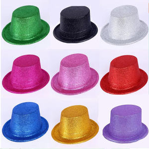 Chapeau de performance jazz en plastique doré avec paillettes, chapeau de costume de <span class=keywords><strong>magicien</strong></span>, chapeau de smoking - Product Image 5
