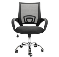Bas prix 2025 haute qualité Orange noir mi-dossier pivotant chaise d'ordinateur chaise de bureau maille ergonomique