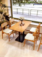 Restaurant-Möbel Modernes Massivholz Kommerzielles Hochlehner-Wandsitzsofa Tisch und Stuhl mit Minimalistischem Design