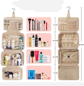 Trousse de Toilette Suspendue en Cuir PU Premium pour Femme, Design Enveloppe, Organisateur de Voyage pour Cosmétiques avec Crochet, Grande Capacité, Étui <span class=keywords><strong>Rose</strong></span> - Product Image 4