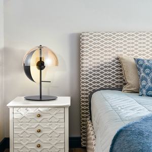 Lámpara de escritorio de cristal decorativa Vintage posmoderna luz LED Control remoto Pantalla de madera para dormitorio mesita de noche sala de estar nuevo diseño - Product Image 1