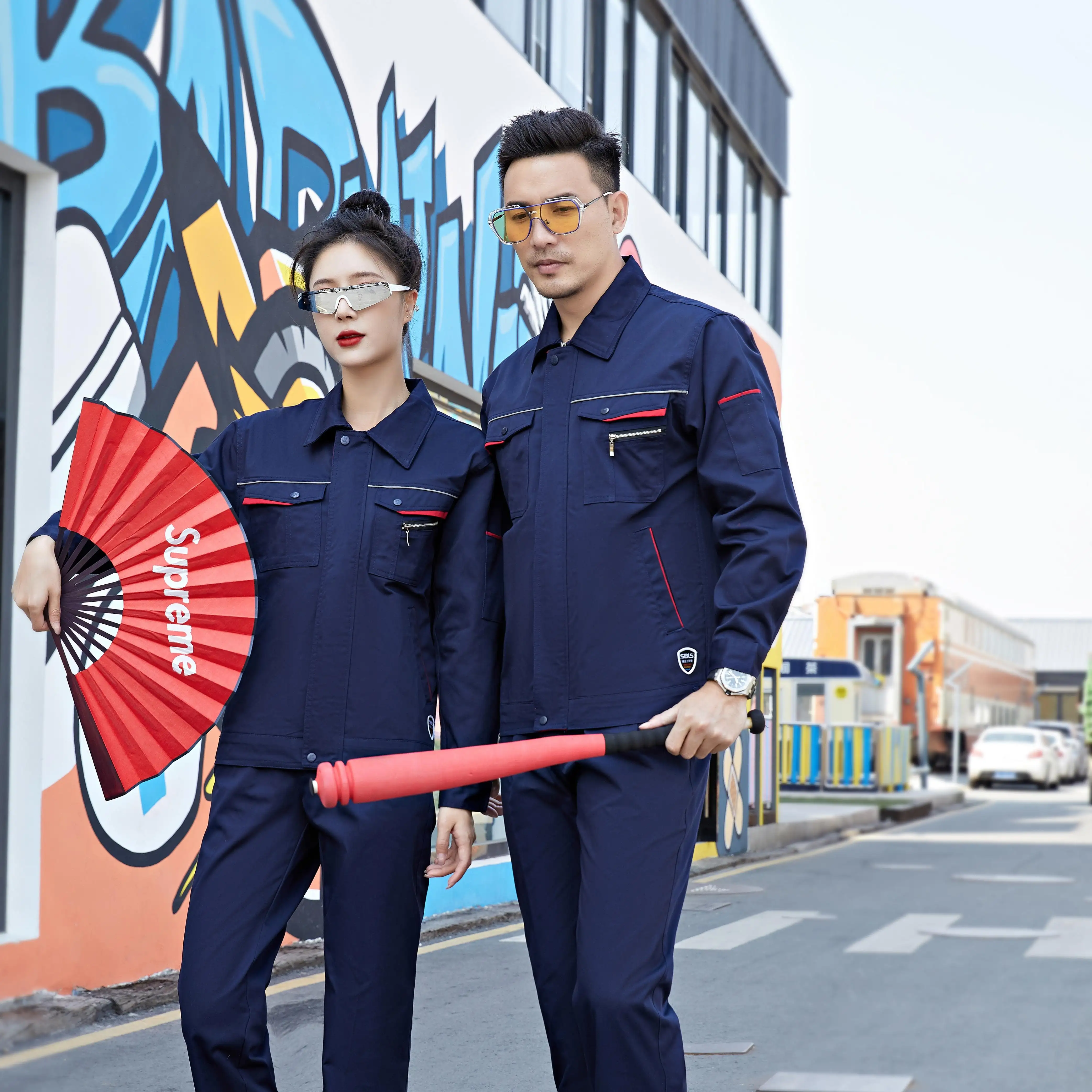 60% cotton 40% Polyester Summer Men two piece jacket Outdoor Work Wear Uniforms Shirt insulated coverall suits workwear