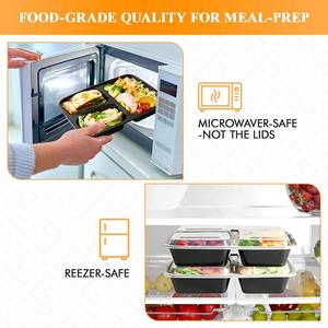Contenedores de Alimentos Desechables de PP con 3 Compartimentos, Loncheras Bento Resistentes a Fugas - Product Image 3