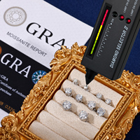Boucles d'oreilles solitaires à 6 griffes en argent sterling 925 plaqué or avec diamant Moissanite VVS, vente en gros en vrac pour hommes et femmes