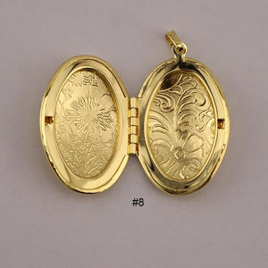 CZ8777 oro placcato in stile Vintage 18k motivo a fiocco di fiori ovale cuore rotondo Allah segreto messaggio <span class=keywords><strong>libro</strong></span> foto ciondolo foto medaglione - Product Image 6