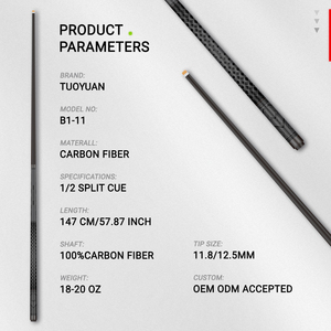 Taco de <span class=keywords><strong>Billar</strong></span> de Fibra de Carbono de Ultra Baja Deflexión |   Taco de <span class=keywords><strong>Billar</strong></span> Profesional 100% de Carbono, <span class=keywords><strong>para</strong></span> Tacos de Rotura y Juego de Precisión - Product Image 2