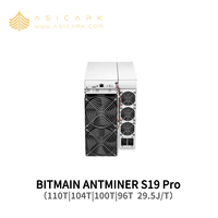 ASICMiner BITMAIN ANTMINER S19 Pro 29.5J/T, mineur de Bitcoin ultra-efficace à refroidissement par air pour les fermes minières BTC à grande échelle