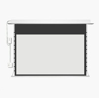 60-150 pouces 16:9 motorisé caché intégré tension plafond écran de projection électrique télécommande levage écran de projecteur