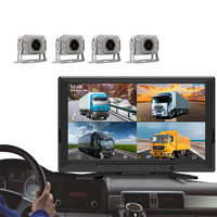 Caméra embarquée commerciale portable 10,1 pouces avec 4 canaux, enregistreur vidéo pour flotte, écran IPS, multi-lentilles, alarme sonore et lumineuse, enregistrement en boucle