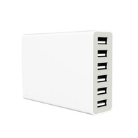 Cargador usb rápido multipuerto de escritorio con certificado CE, 5V, 10A, 50W, 6 puertos, Universal, para hogar inteligente
