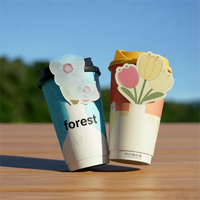 Gobelets à café en papier à double paroi personnalisés, de qualité alimentaire, avec couvercles, contenants écologiques, réutilisables, pour boissons chaudes/froides, café glacé