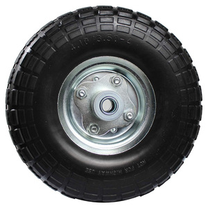 10-Inch 3.50-4 Pu Foam Solid Tire <b>For</b> Garden <b>Tool</b> <b>Carts</b> Cast Iron Wheel With Bolt Inserting Type - Product Image 5