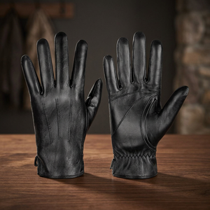 Gants de cyclisme sportifs en cuir de mouton véritable, vente en gros d'usine, chauds, compatibles écran tactile, pour extérieur, printemps-automne - Product Image 2