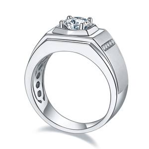 Anillo de hombre con diseño geométrico de moda de diamante de moissanita de grado D de plata esterlina S925 - Product Image 5