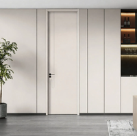 Portes intérieures en bois massif MDF avec placage en mélamine couleur noyer moderne, isolation phonique pour chambre et école