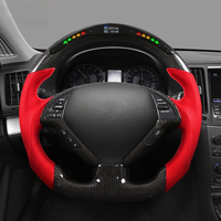 Volant de direction sport en cuir noir en fibre de carbone véritable avec LED et affichage de la vitesse pour Infiniti G37 G37S G37X – Ventes populaires