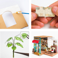 Robotime Rolife US Entrepôt Bricolage Assembler Jouets DG109 Simon's Coffee Cadeaux Kits 3D Puzzle en bois DIY Miniatures Maison