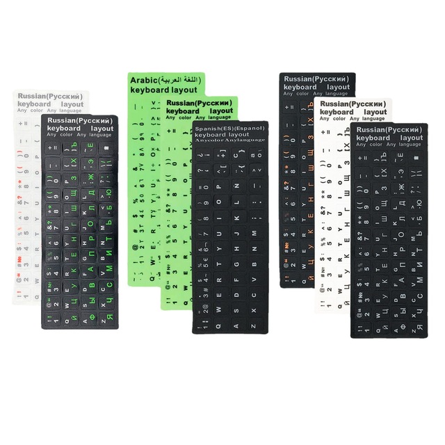 Custom Language Keyboard Sticker DIY Decoration Key Skin Arabic Spanish French Russian Letter Recognize