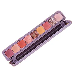 Palet Eyeshadow Ujung Jari, Sembilan Warna Pearlescent Matte Glitter High-Gloss Blush All-In-One Palet Eyeshadow
