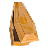 Ataúd Funerario de Madera Natural Brillante Estilo Europeo con Relieve Lateral de Orquídeas Delicadas, Ecológico, de la Marca Sdd Tmall