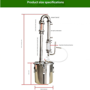 Distillateur automatique sous vide multifonction en acier inoxydable de 6 à 98 L pour la fabrication d'huiles essentielles, d'hydrolats et d'eau florale - Product Image 3