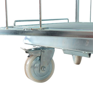 Sıcak Satış Süpermarket Rulo Kafesleri Sıcak Daldırma Galvanizli Yumuşak Çelik Tel Örgü Güvenlik Arabası Tokalı Kapatmalı Tekerlekler Depo Depolama - Product Image 4