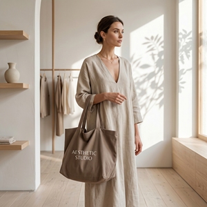 <span class=keywords><strong>Bolsa</strong></span> <span class=keywords><strong>de</strong></span> Mano <span class=keywords><strong>de</strong></span> Lona Estética Minimalista Premium, <span class=keywords><strong>Bolsa</strong></span> <span class=keywords><strong>de</strong></span> Hombro <span class=keywords><strong>de</strong></span> Algodón Suave <span class=keywords><strong>de</strong></span> Lujo con Logotipo Personalizado para Boutique, Estudio <span class=keywords><strong>de</strong></span> Yoga, Estilo Eco-Chic - Product Image 2