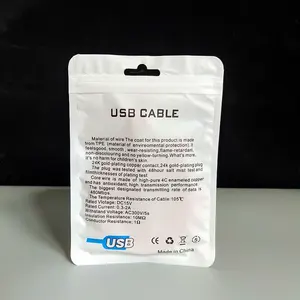 Özelleştirme mat telefon kılıfı takı USB kablosu kendini asmak delik ile sızdırmaz ambalaj plastik torba