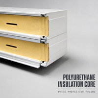 Panneaux isolants en PU pour entrepôts frigorifiques avec revêtement protecteur blanc pour la construction de chambres froide modulaires et de congélateurs.