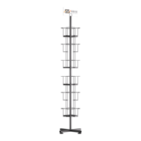 Étagère rotative à 6 niveaux, détachable, moderne, pour l'affichage d'autocollants, support d'affichage pour carnets, pour comptoirs de vente au détail