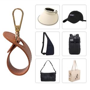 PU Leather Hat Clip Travel Portable Hat Holder for Backpack Luggage Hands-Free Cap Hanger with Metal Buckle - Product Image 2