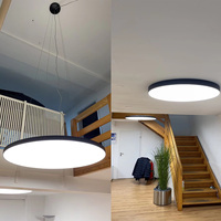 Lámpara de Techo LED Redonda de 60 cm y 70 cm de Diámetro, Lámpara Colgante LED Redonda y Plana para Dormitorio