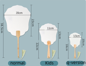 Chinesischer Reispapier-Fächer für DIY-Malerei Handfächer mit Quasten Holzgriff Graffiti-Handfächer Hochzeits-Werbegeschenk - Product Image 5