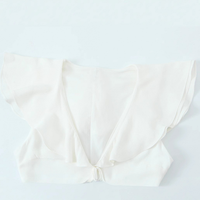 Robe d'été mini à col en V à motif uni pour femmes, couleur blanche, dentelle sur le devant, sans manches, robes décontractées à la mode pour femmes, sur mesure