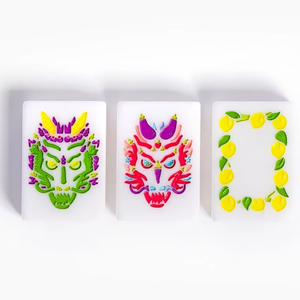 Fichas de Mahjong Unisex Personalizables en Estilo Moderno Contemporáneo, Color Rojo Rosa, para Cuatro Jugadores, Uso Familiar - Product Image 4